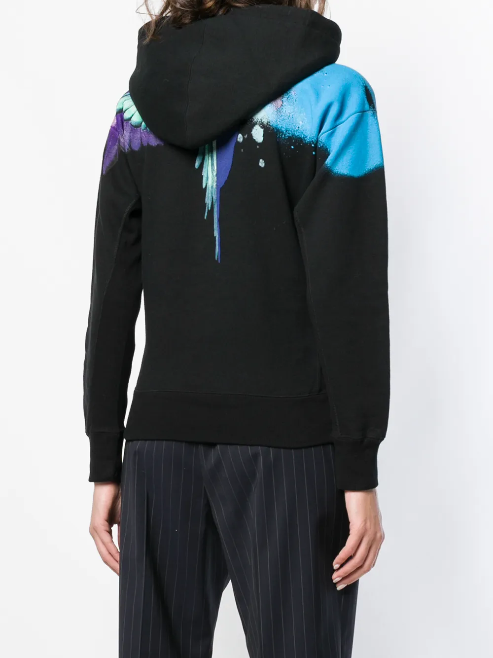 COUNTY OF MILAN Wings hooded sweatshirt Zwart