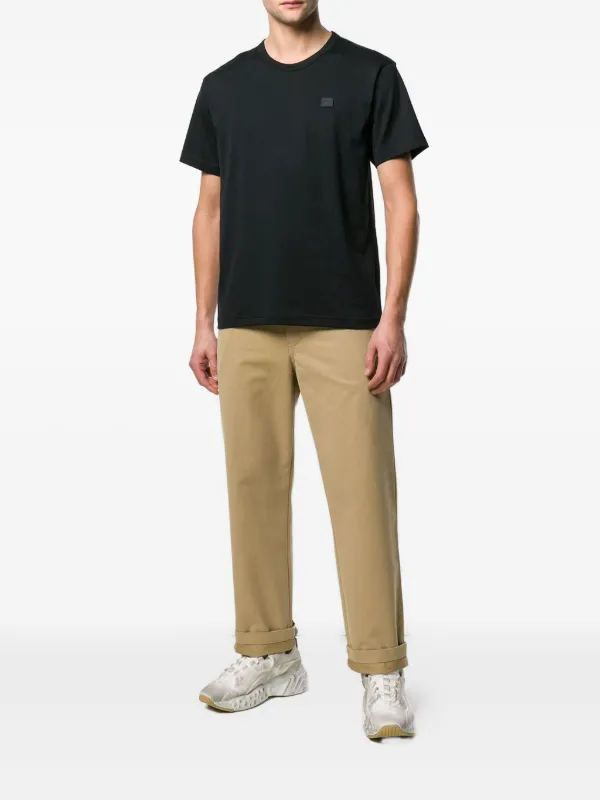 Acne Studios face-patch Crew Neck T-shirt | Black | FARFETCH