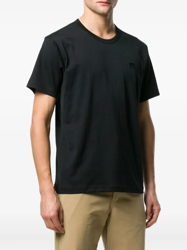 Acne Studios face-patch Crew Neck T-shirt | Black | FARFETCH