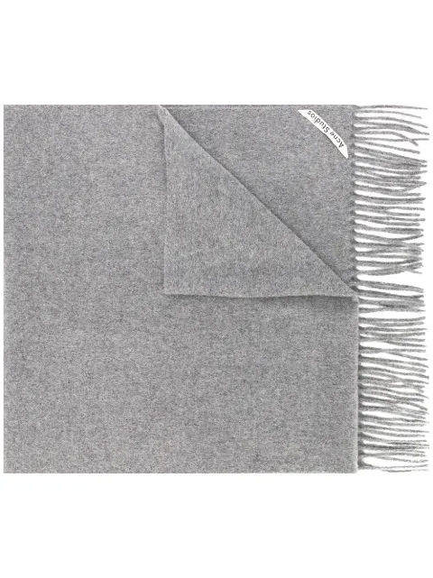 Click to view more detailed imagery on our partner's website Acne Studios Fringed Mélange Wool Scarf In Gray