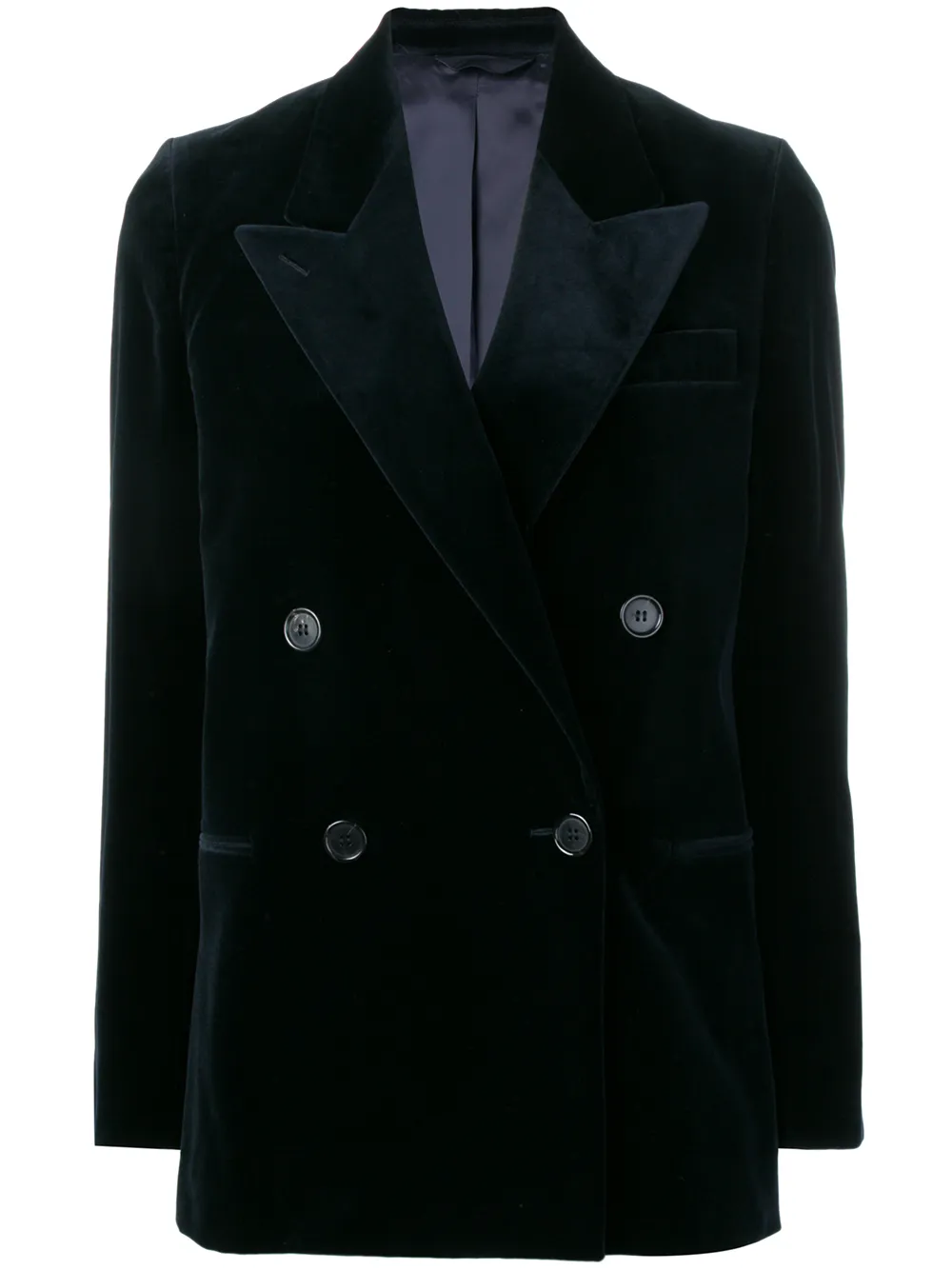 Click to view more detailed imagery on our partner's website Acne Studios Relaxed Double-breasted Velvet Blazer In Blue