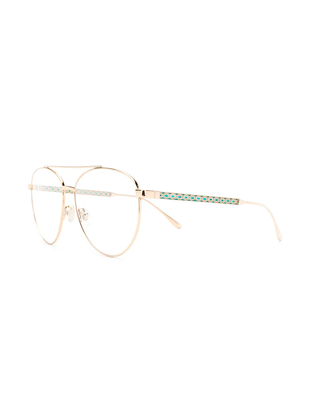  Jimmy Choo Eyewear Brille Mit 'aviator' Design   Gold 