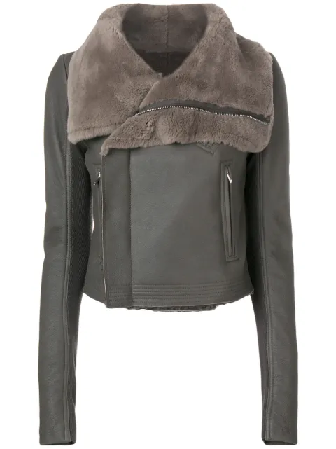 Rick Owens Fur Collar Leather Jacket Farfetch Rick Owens Fur Collar Leather Jacket
