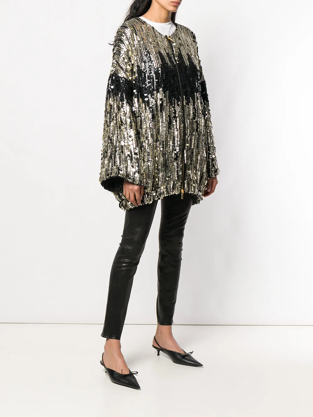 Alberta Ferretti embellished coat Goud