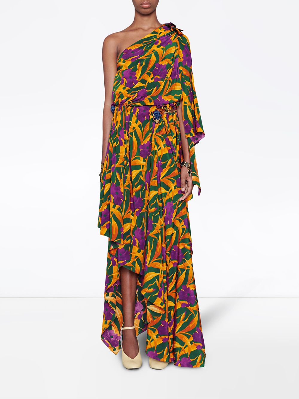 фото Gucci платье с цветочным принтом