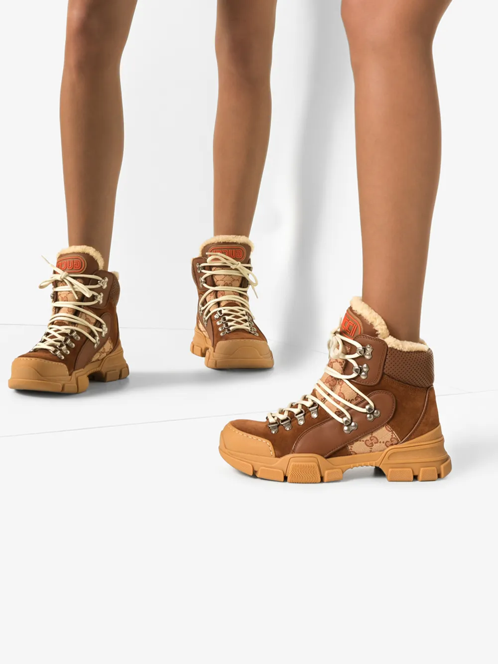 GUCCI GUCCI FLASHTREK GG HIGH-TOP SNEAKER WITH WOOL,5500340P34013433859