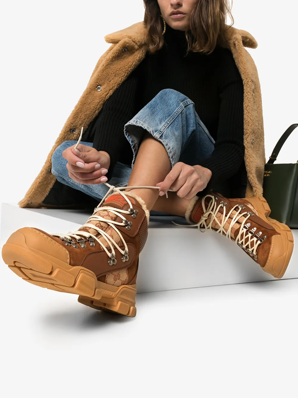 GUCCI GUCCI FLASHTREK GG HIGH-TOP SNEAKER WITH WOOL,5500340P34013433859