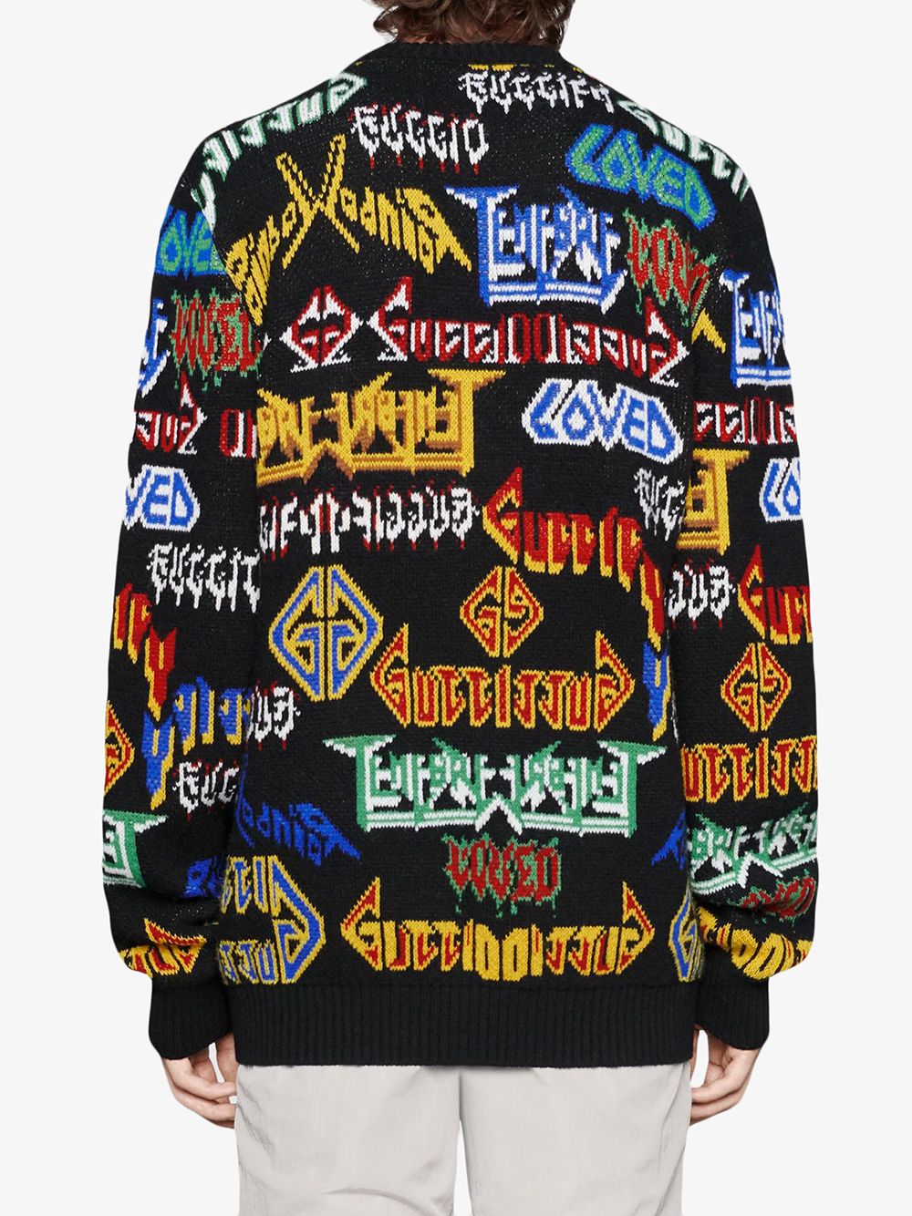 Shop black Gucci Metal Mix wool sweater 