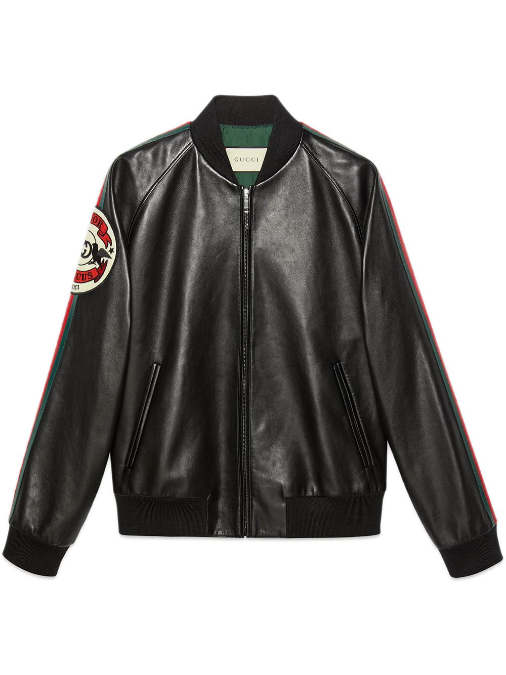 Leather jacket Gucci - Leather bomber jacket Gucci wave patch -  523526XG6491096