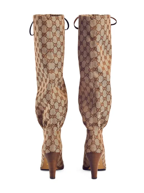GUCCI GG canvas mid-heel boot