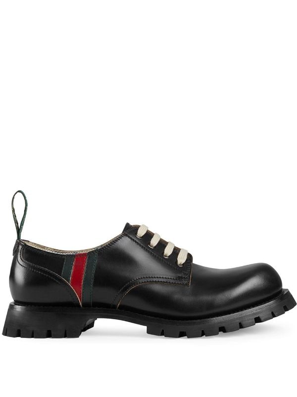 Gucci Leather Lace-Up With Web Ss19 