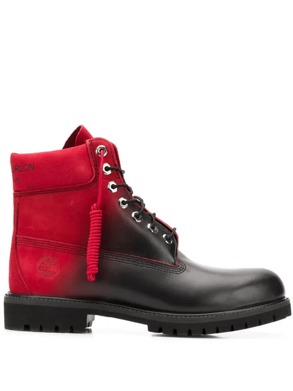 timberland red lace boots