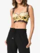 Versace Baroque print lace trim bra top