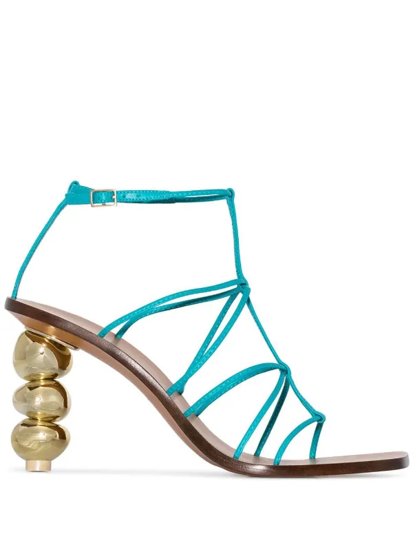 blue strappy sandals