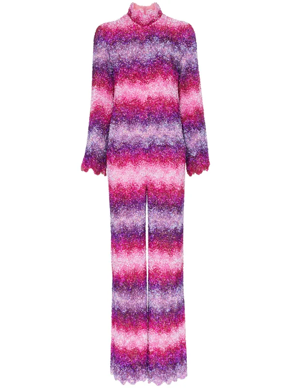 purple sequin jumpsuit