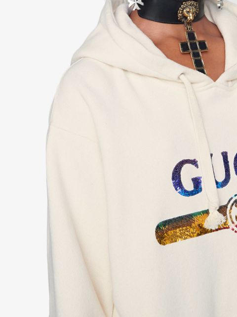 sequin gucci moletom com capuz