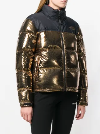 north face metallic puffer