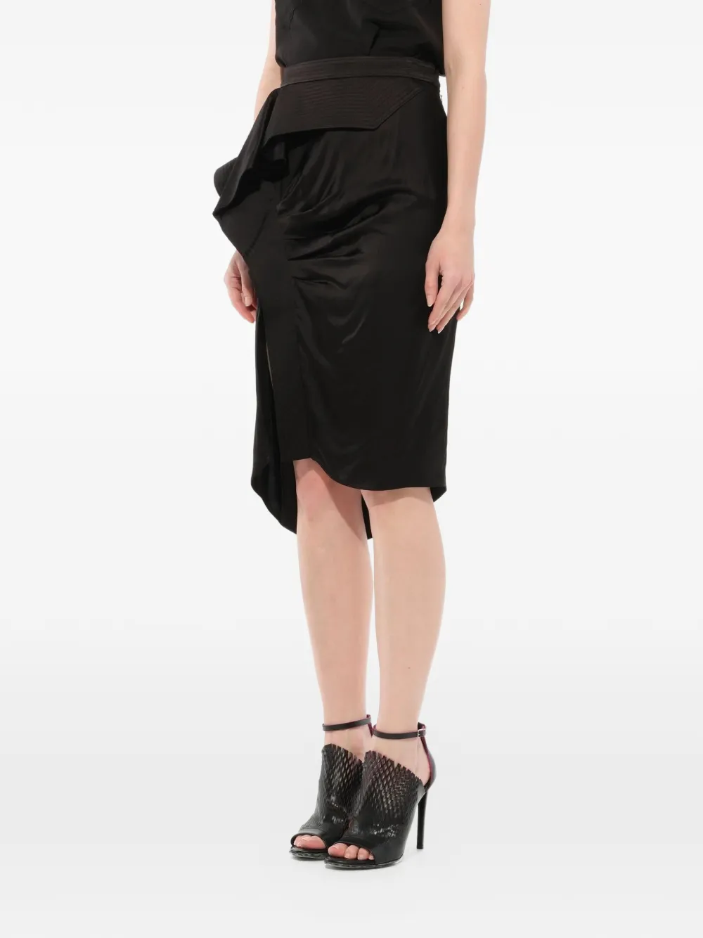  Givenchy Drapierter Rock   Schwarz 