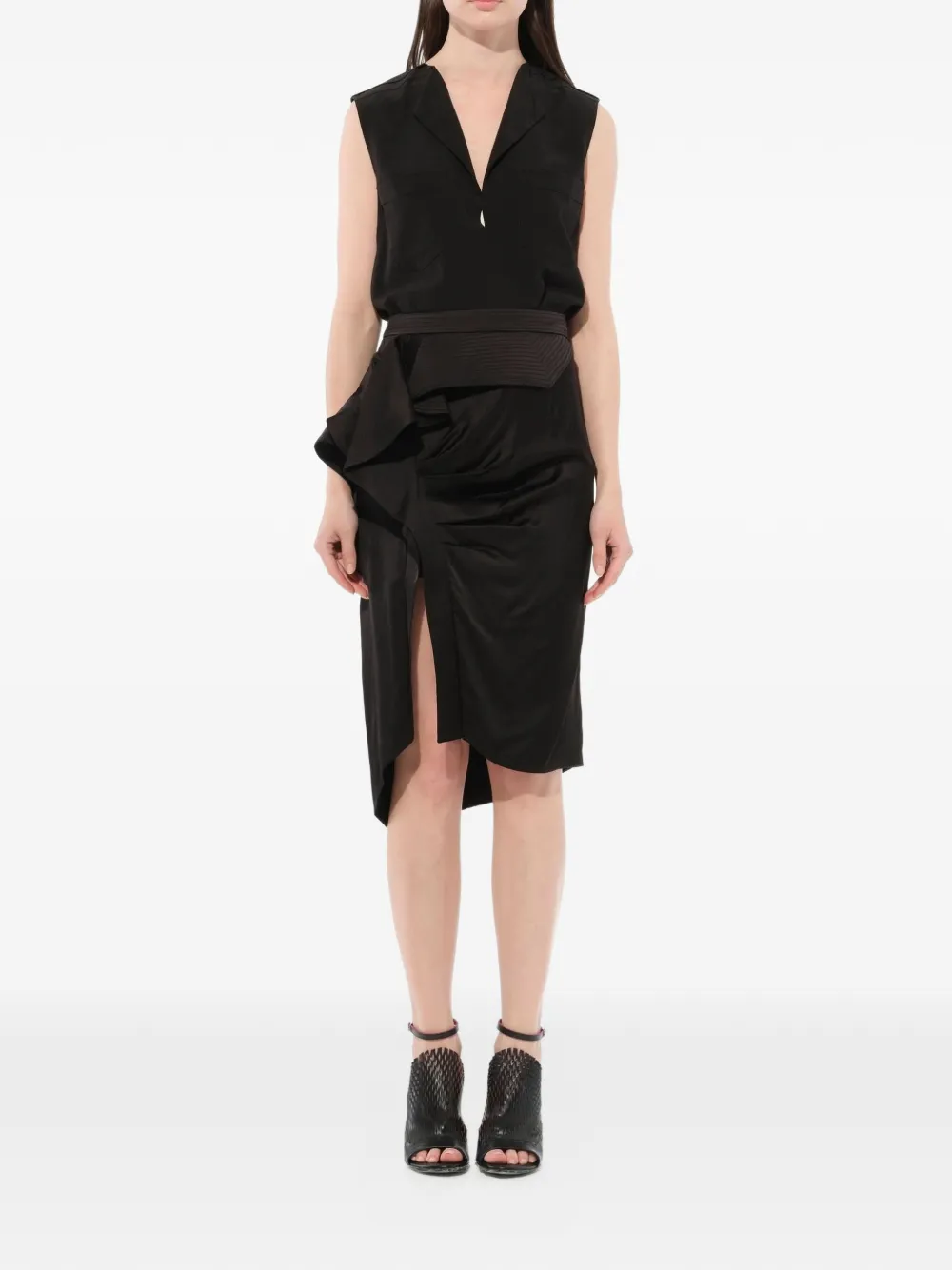  Givenchy Drapierter Rock   Schwarz 