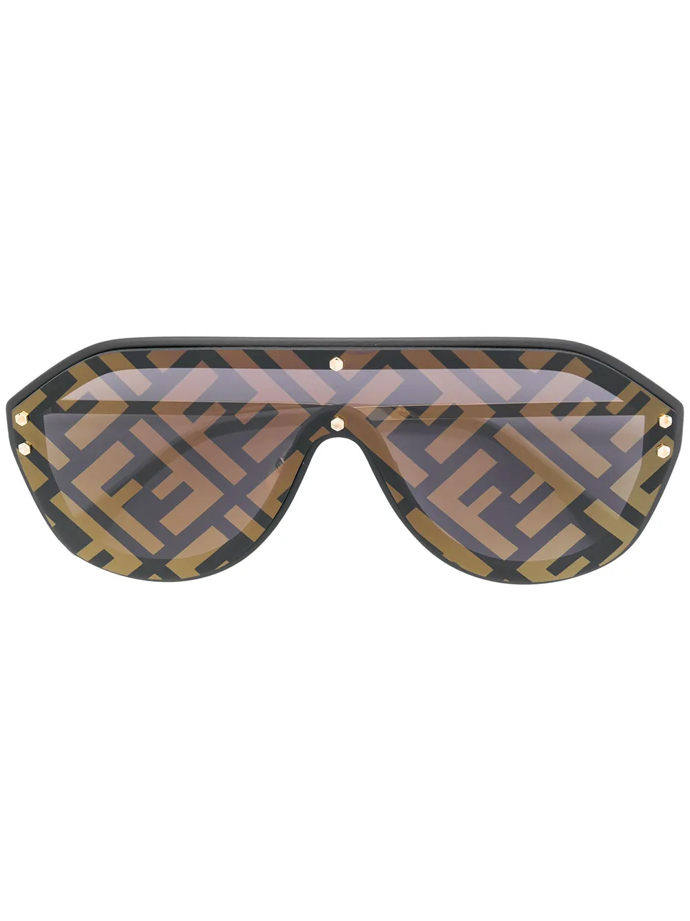 Fendi Eyewear aviator FF print sunglasses - Black