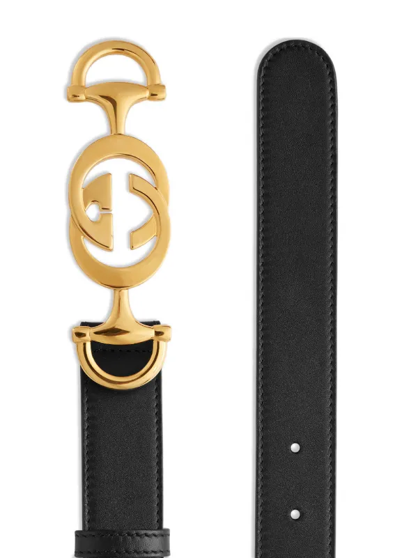 leather belt with interlocking g horsebit