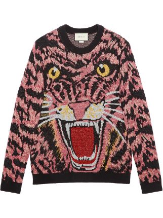 Gucci Lurex Wool Tiger Sweater - Farfetch