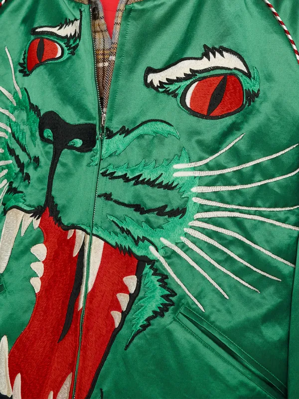 bomber jacket with panther face