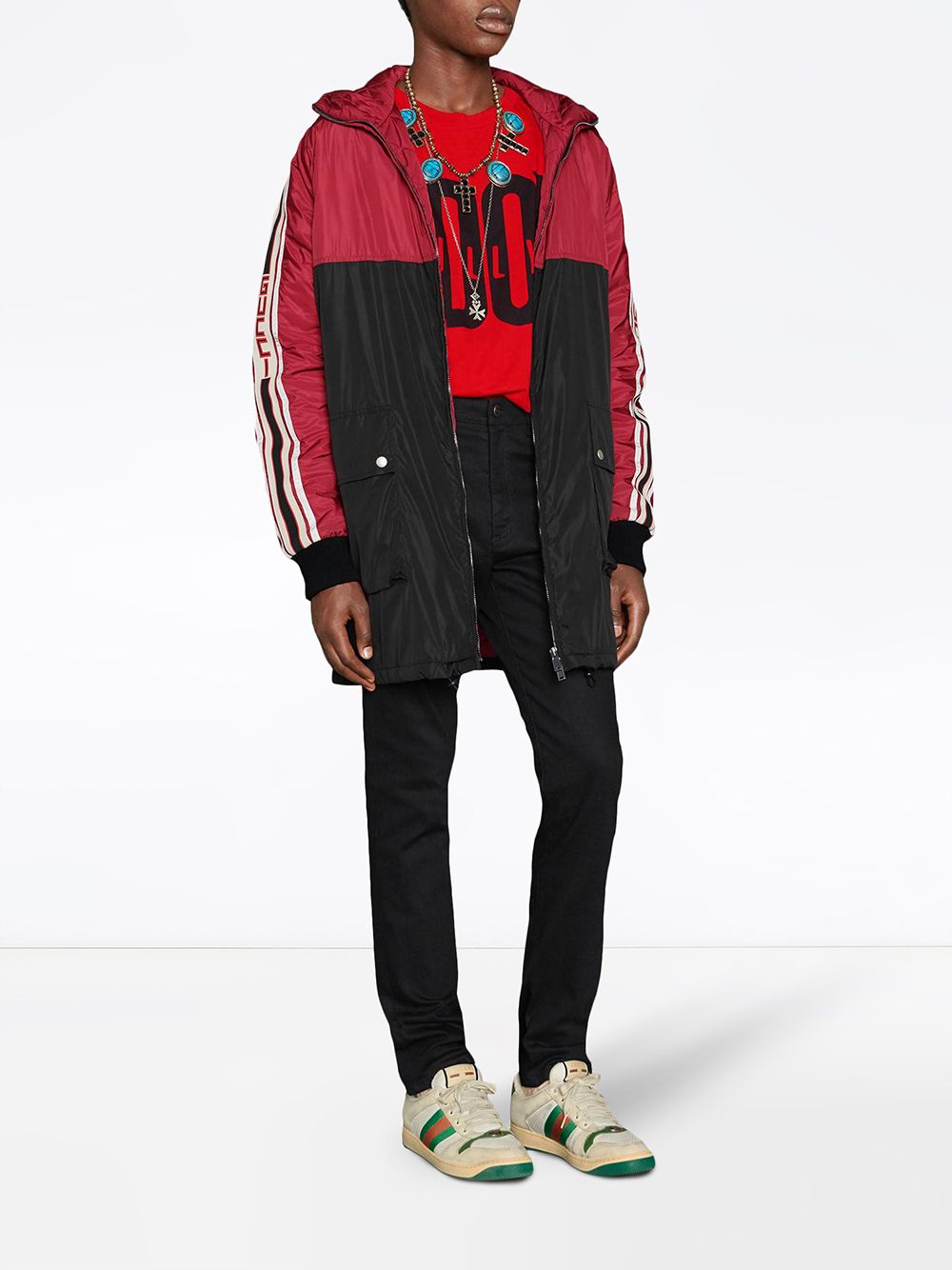 фото Gucci пальто с контрастными полосками