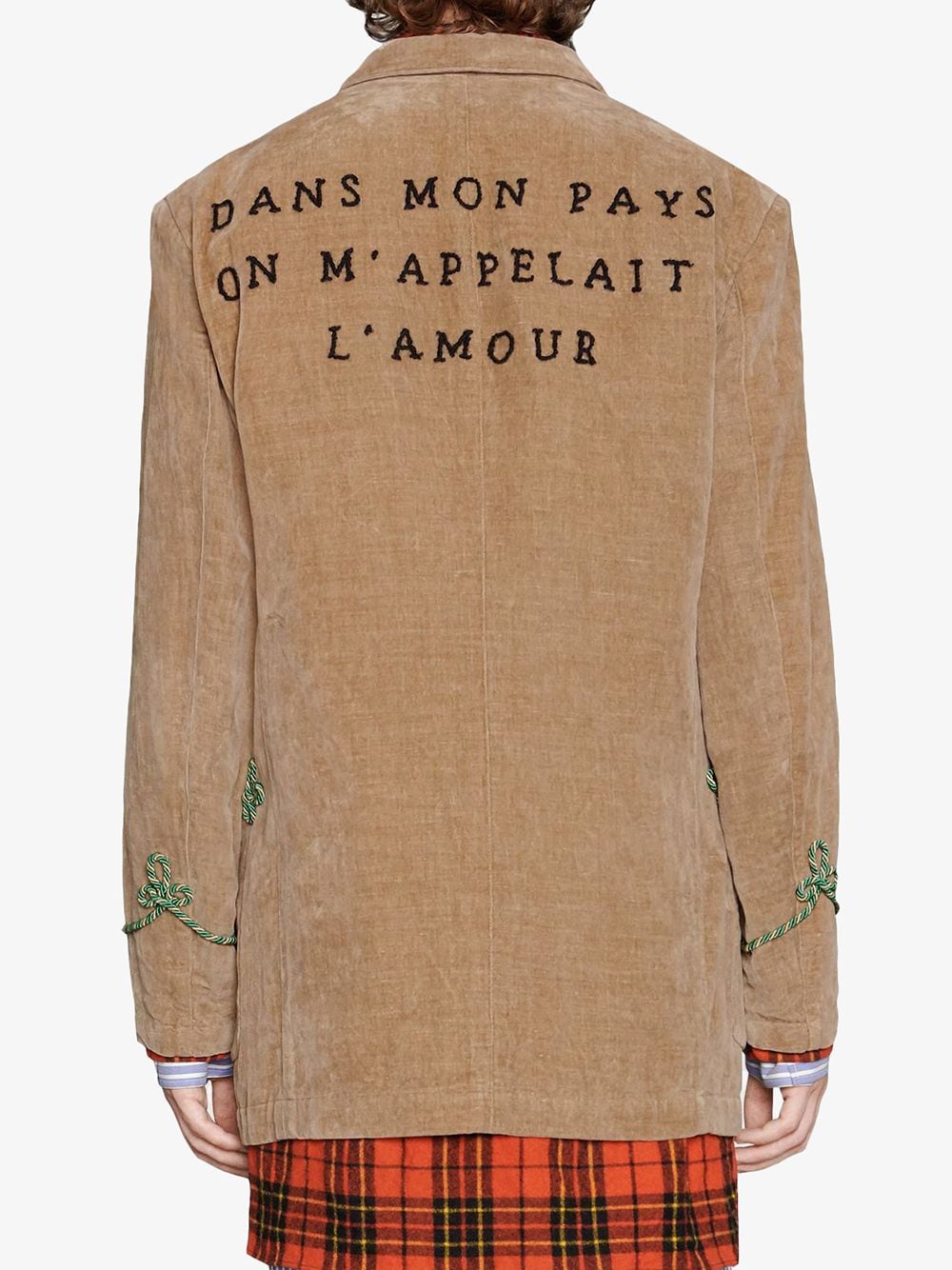 фото Gucci бархатный пиджак с вышивкой