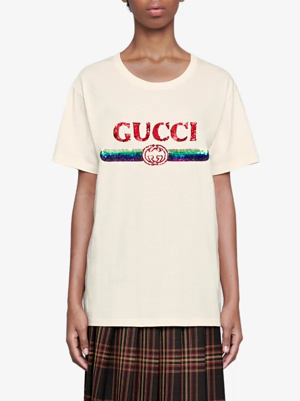 gucci sequin logo t shirt
