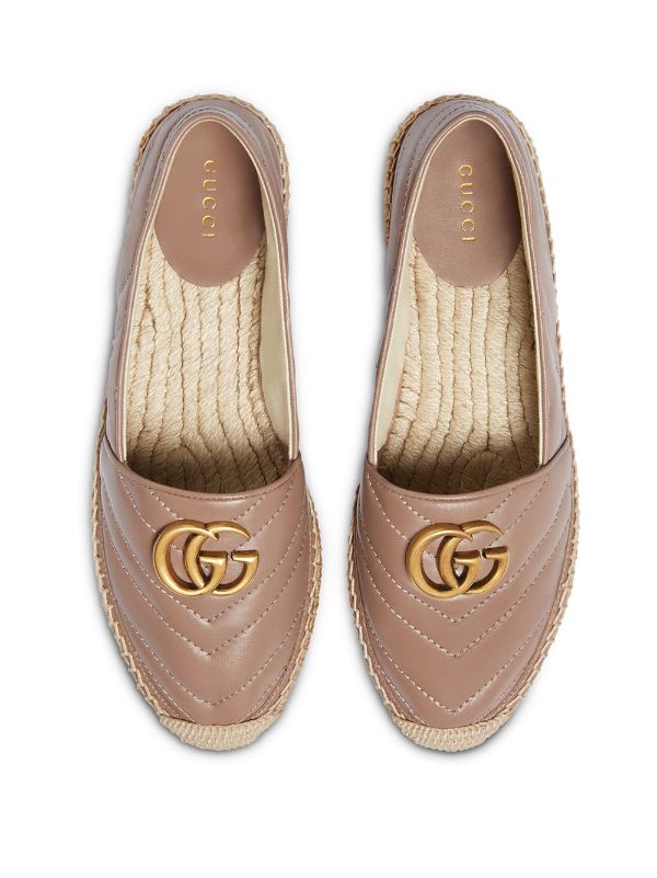 leather espadrille with double g