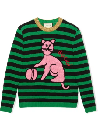 Gucci Sweater With Cat And Baseball Farfetch