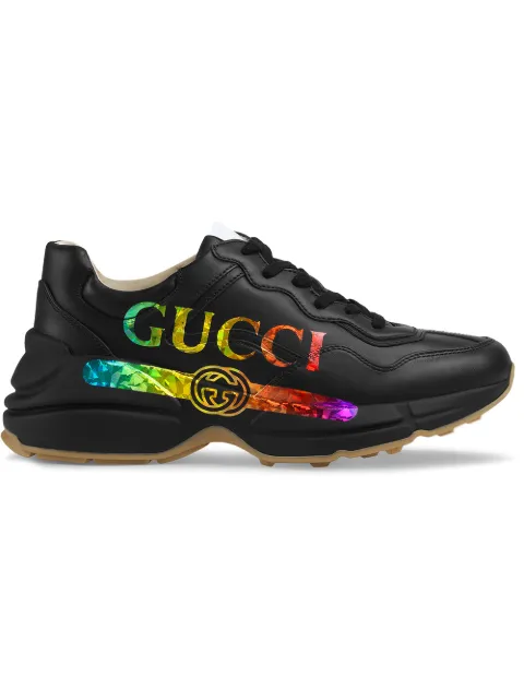 rhyton gucci logo leather sneaker price