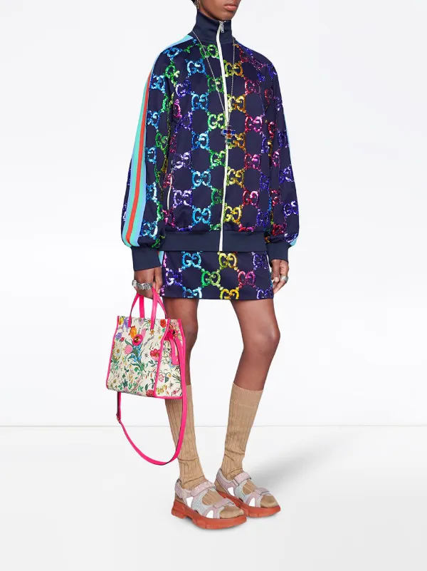 gucci medium flora tote bag