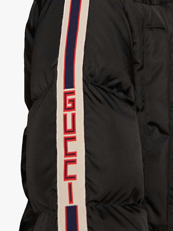 nylon coat with gucci stripe