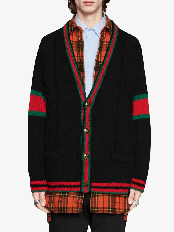 Gucci グッチ ケーブルニット カーディガン - FARFETCH