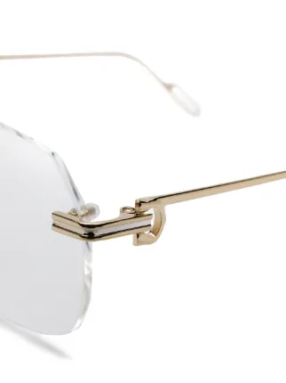 rimless square shaped glasses展示图