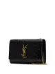 Saint Laurent black Kate small crocodile embossed leather shoulder bag