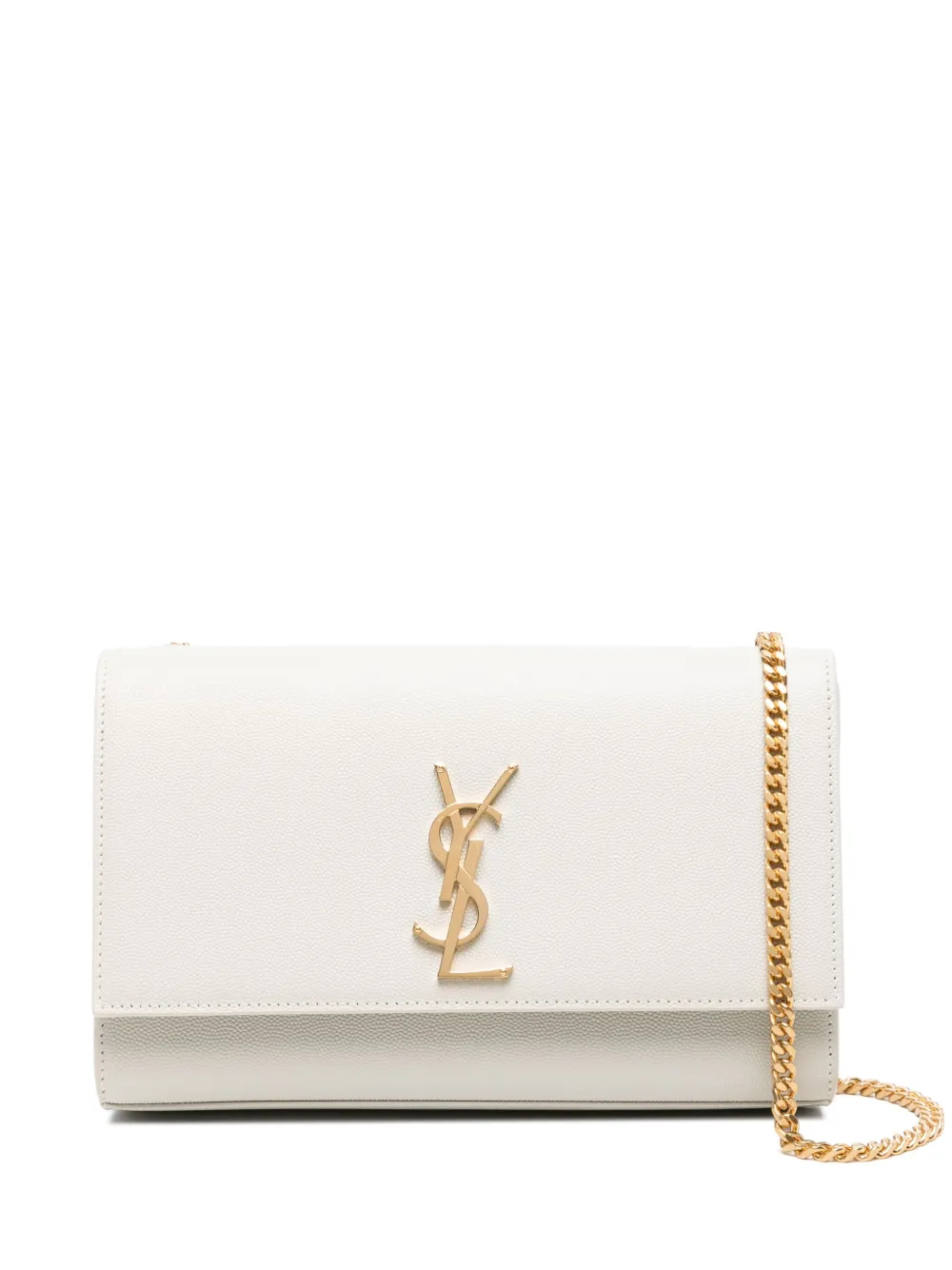 Shop Saint Laurent Medium Kate Chain Detail Crossbody Bag In Neutrals