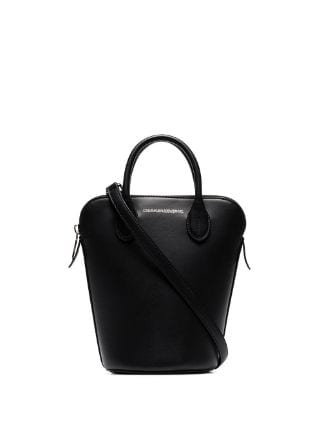 Shop black Calvin Klein 205W39nyc black Dalton mini leather bucket bag ...