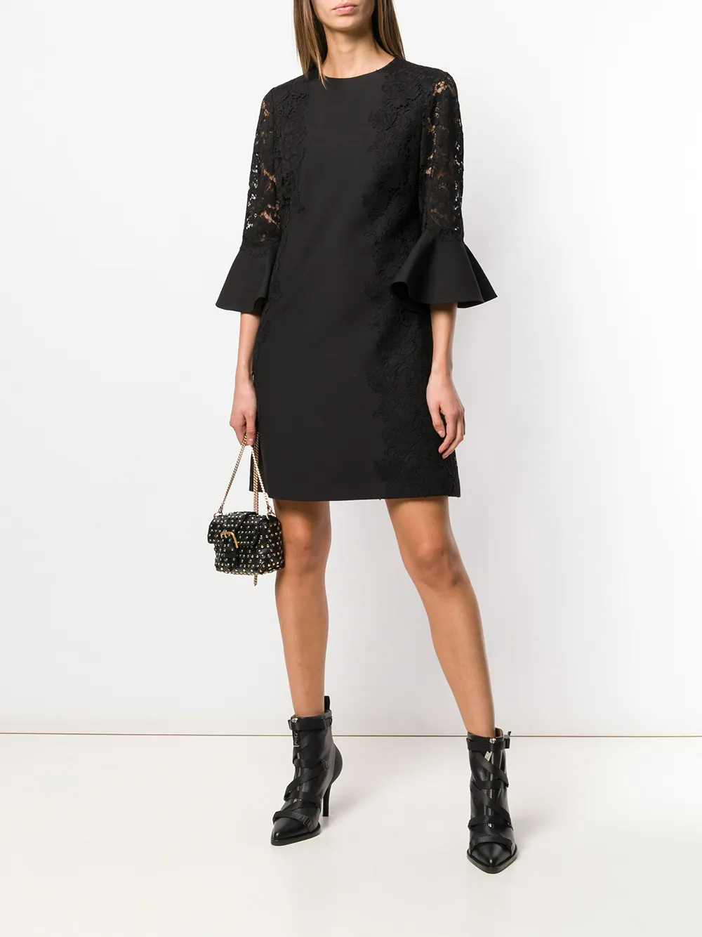 Valentino Garavani heavy lace dress - Zwart