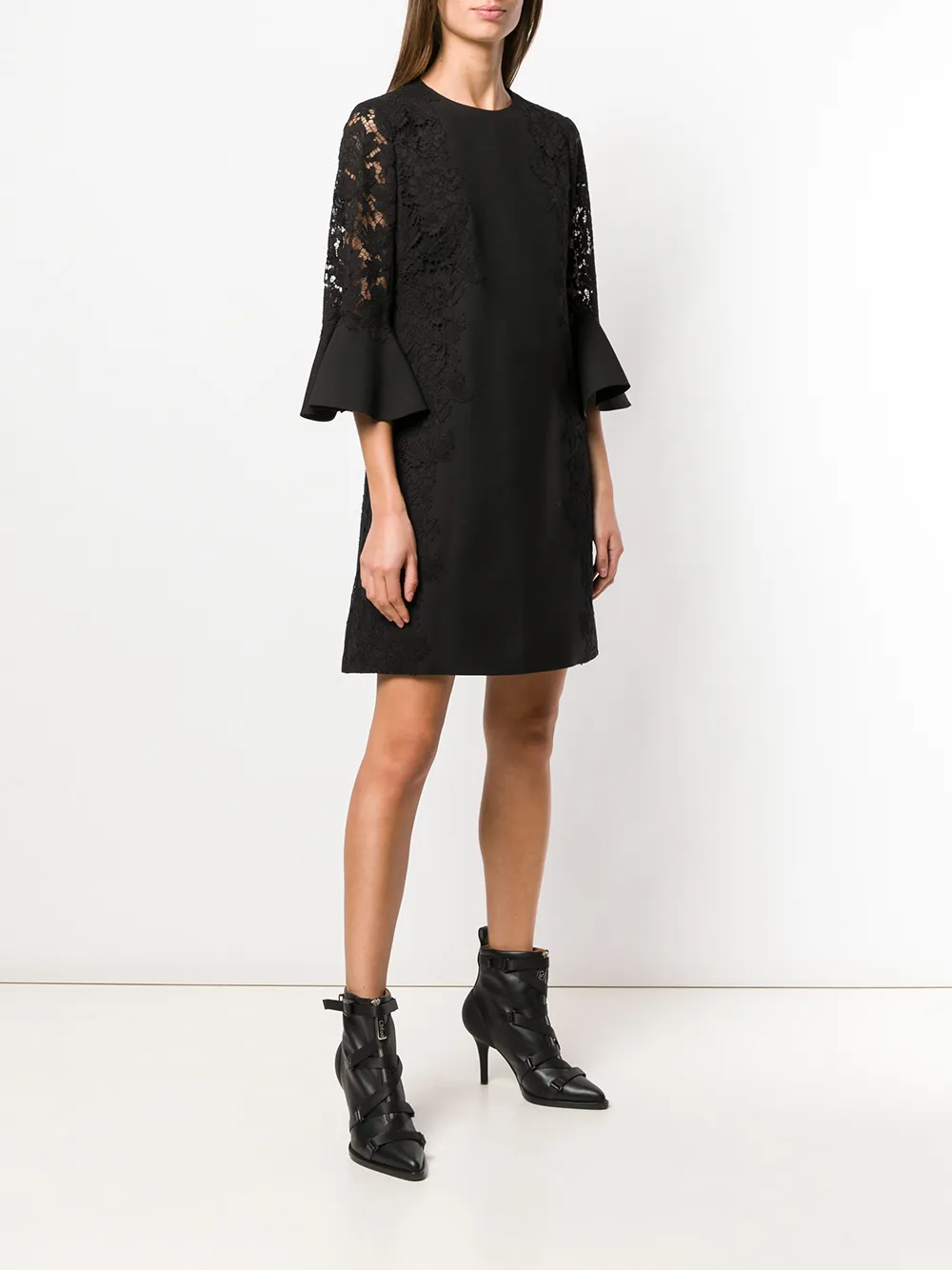 Valentino Garavani heavy lace dress Zwart