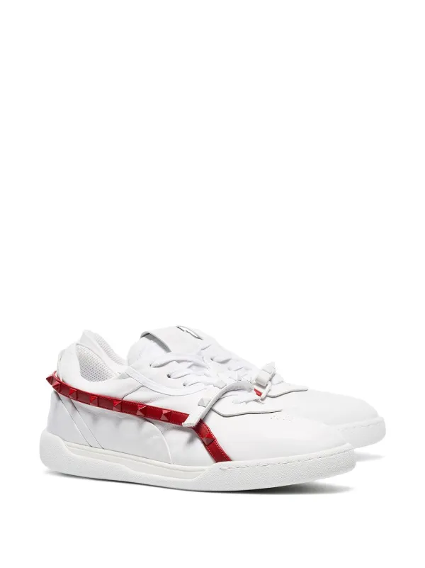 valentino white studded sneakers