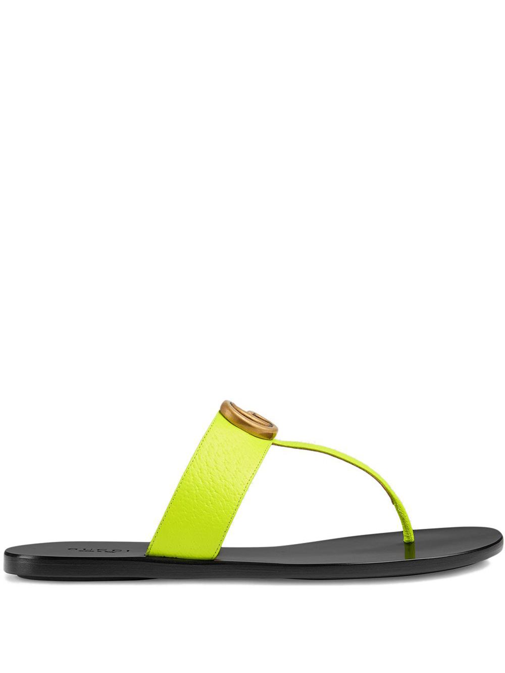 Gucci Leather Thong Sandal With Double G - Farfetch