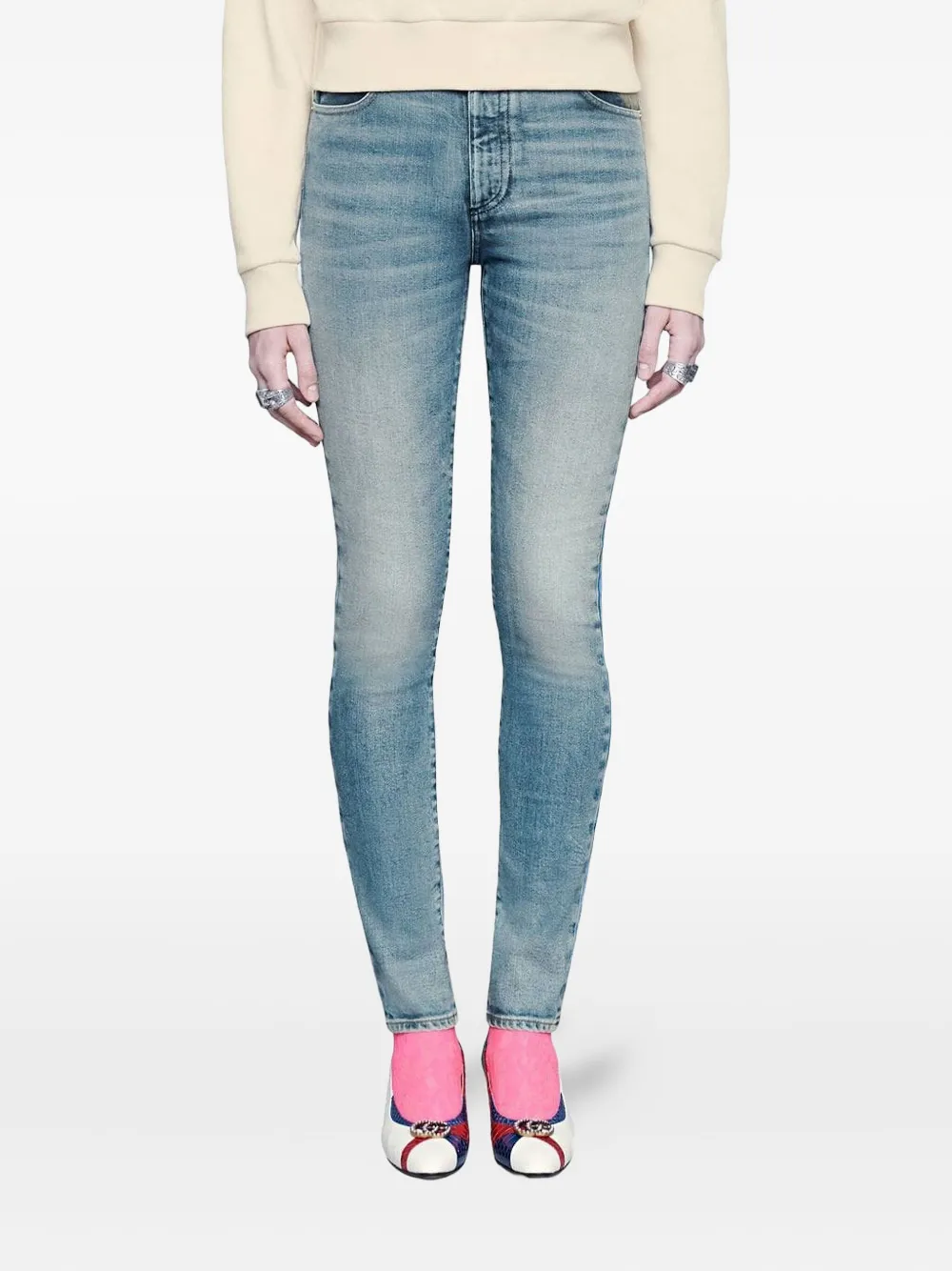 Gucci Klassische Skinny Jeans   Blau 