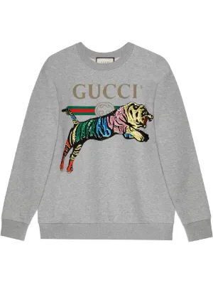 gucci sequin tiger sweatshirt