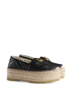leather espadrille with double g