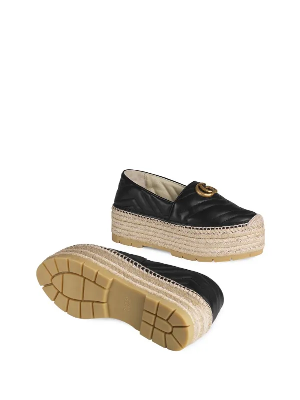 leather espadrille with double g