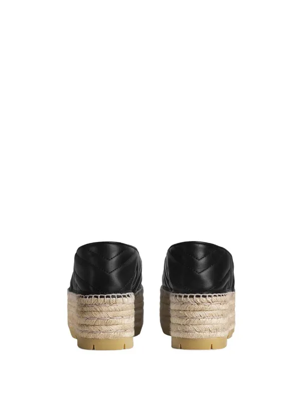 leather espadrille with double g