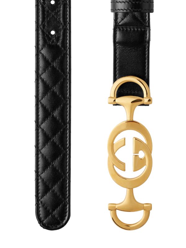 gucci leather belt with interlocking g horsebit